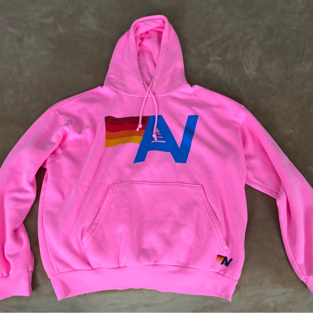 Pink Hoodie with Colorful Logo